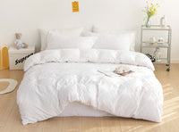 Tufted Diamond Jacquard Super King Size White Duvet Doona Quilt Cover Set Kings Warehouse 