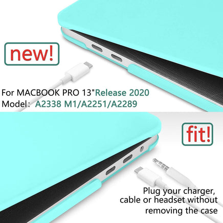Turquoise MacBook Pro 13 Inch Case 2016-2023 M1 M2 A2338 A2289 A2251 A2159 Hard Shell Case Keyboard Cover Kings Warehouse 