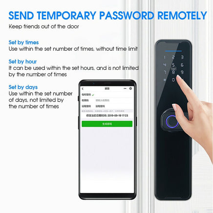 Tuya Home WIFI Smart Door Lock Biometric Fingerprint Smart Card Password Key USB KingsWarehouse 
