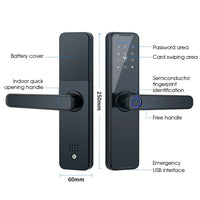 Tuya Home WIFI Smart Door Lock Biometric Fingerprint Smart Card Password Key USB KingsWarehouse 