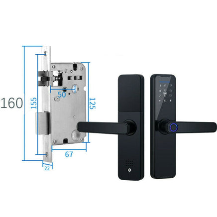 Tuya Home WIFI Smart Door Lock Biometric Fingerprint Smart Card Password Key USB KingsWarehouse 