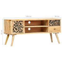 TV Cabinet 100x30x45 cm Solid Mango Wood Kings Warehouse 