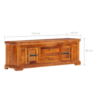 TV Cabinet 119x30x40 cm Solid Acacia Wood Kings Warehouse 