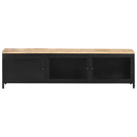 TV Cabinet 130x30x37 cm Solid Rough Mango Wood living room Kings Warehouse 