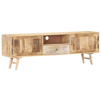 TV Cabinet 140x30x45 cm Solid Mango Wood Kings Warehouse 