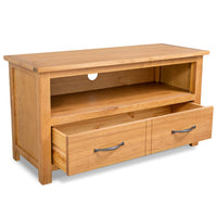 TV Cabinet 90x35x48 cm Solid Oak Wood Kings Warehouse 