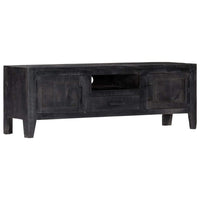 TV Cabinet Black 118x30x40 cm Solid Mango Wood Kings Warehouse Default Title 