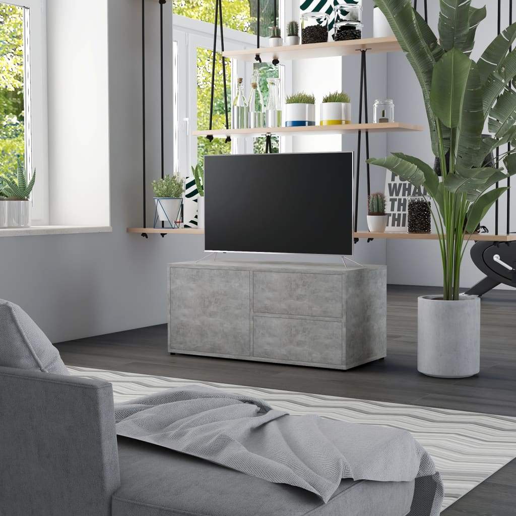 TV Cabinet Concrete Grey 80x34x36 cm Living room Kings Warehouse 