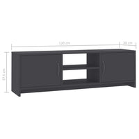 TV Cabinet Grey 120x30x37,5 cm Living room Kings Warehouse 