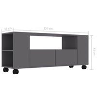 TV Cabinet Grey 120x35x43 cm living room Kings Warehouse 