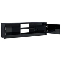 TV Cabinet High Gloss Black 120x30x35.5 cm Kings Warehouse 