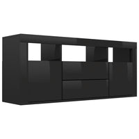 TV Cabinet High Gloss Black 120x30x50 cm Living room Kings Warehouse 
