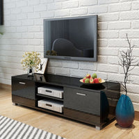 TV Cabinet High-Gloss Black 140x40.3x34.7 cm Kings Warehouse Default Title 