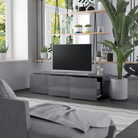 TV Cabinet High Gloss Grey 120x34x30 cm Living room Kings Warehouse 