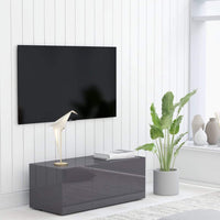 TV Cabinet High Gloss Grey 80x34x30 cm