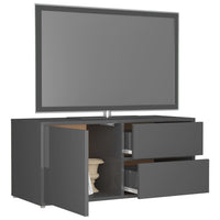 TV Cabinet High Gloss Grey 80x34x36 cm Living room Kings Warehouse 