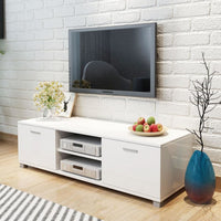 TV Cabinet High-Gloss White 140x40.3x34.7 cm Kings Warehouse Default Title 
