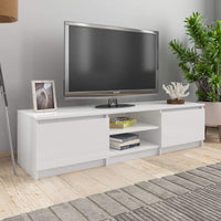 TV Cabinet High Gloss White 140x40x35.5 cm