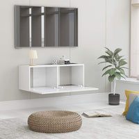 TV Cabinet High Gloss White 80x30x30 cm Living room Kings Warehouse 