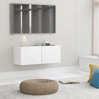 TV Cabinet High Gloss White 80x30x30 cm Living room Kings Warehouse 