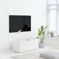 TV Cabinet High Gloss White 80x34x30 cm