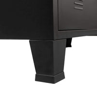 TV Cabinet Metal Industrial Style 120x35x48 cm Black Kings Warehouse 