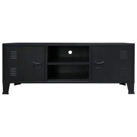 TV Cabinet Metal Industrial Style 120x35x48 cm Black Kings Warehouse 