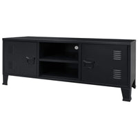 TV Cabinet Metal Industrial Style 120x35x48 cm Black Kings Warehouse Default Title 