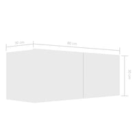 TV Cabinet White 80x30x30 cm Living room Kings Warehouse 