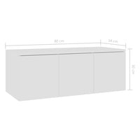 TV Cabinet White 80x34x30 cm Living room Kings Warehouse 
