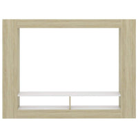 TV Cabinet White and Sonoma Oak 152x22x113 cm Living room Kings Warehouse 