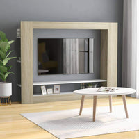 TV Cabinet White and Sonoma Oak 152x22x113 cm