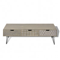 TV Cabinet with 3 Drawers 120x40x36 cm Grey Kings Warehouse 