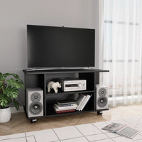 TV Cabinet with Castors Black 80x40x40 cm