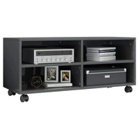 TV Cabinet with Castors High Gloss Grey 90x35x35 cm Living room Kings Warehouse 