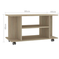 TV Cabinet with Castors Sonoma Oak 80x40x40 cm Kings Warehouse 