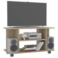 TV Cabinet with Castors Sonoma Oak 80x40x40 cm Kings Warehouse 