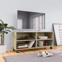 TV Cabinet with Castors Sonoma Oak 90x35x35 cm