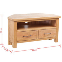 TV Cabinet with Drawer 88 x 42 x 46 cm Solid Oak Wood Kings Warehouse 