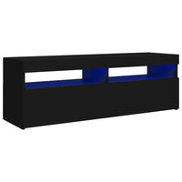 TV Cabinet with LED Lights Black 120x35x40 cm living room Kings Warehouse 