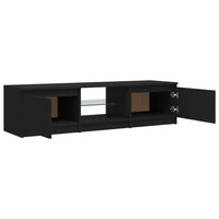 TV Cabinet with LED Lights Black 140x40x35.5 cm living room Kings Warehouse 