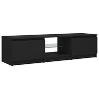 TV Cabinet with LED Lights Black 140x40x35.5 cm living room Kings Warehouse 