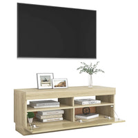 TV Cabinet with LED Lights Sonoma Oak 100x35x40 cm living room Kings Warehouse 