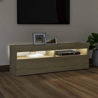 TV Cabinet with LED Lights Sonoma Oak 120x35x40 cm living room Kings Warehouse 