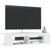 TV Cabinet with LED Lights White 135x39x30 cm living room Kings Warehouse 