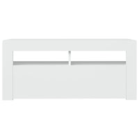 TV Cabinet with LED Lights White 90x35x40 cm living room Kings Warehouse 