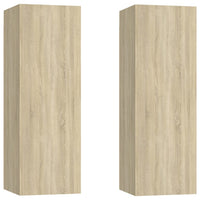TV Cabinets 2 pcs Sonoma Oak 30.5x30x90 cm Engineered Wood living room Kings Warehouse 