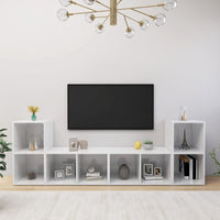 TV Cabinets 4 pcs High Gloss White 72x35x36.5 cm