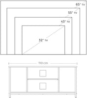 TV Console Unit with Open Storage Rustic Brown and Black Industrial living room Kings Warehouse 