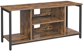 TV Console Unit with Open Storage Rustic Brown and Black Industrial living room Kings Warehouse 